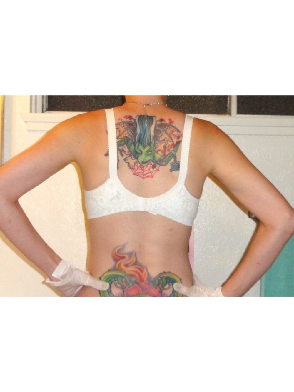 Vintage White Playtex Bullet Bra 38 D floral pinup retro rockabilly - Picture 5 of 5